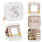 Enthralite Travel Jewelry Box for Girls: Traveling Ring Case Gift for Women - Mini Organizer for Necklaces Earrings White A