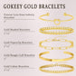 Gokeey Gold Bracelets Set for Women Non Tarnish, Waterproof 14K Gold Plated Sterling Silver Chunky Cuff Bracelet Stackable Gold Bangles Bracelet for Women Trendy Fashion Accessories Tie Knot Cuban Rope Paperclip Beaded Bracelet Stack Jewelry Mothers Day G