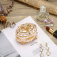 Hipiwe Vintage Metal Jewelry Box - Oval Trinket Organizer Ring Box Case with Rose Pattern Jewelry Storage Box for Ring Earrings Necklace, Gift for Women