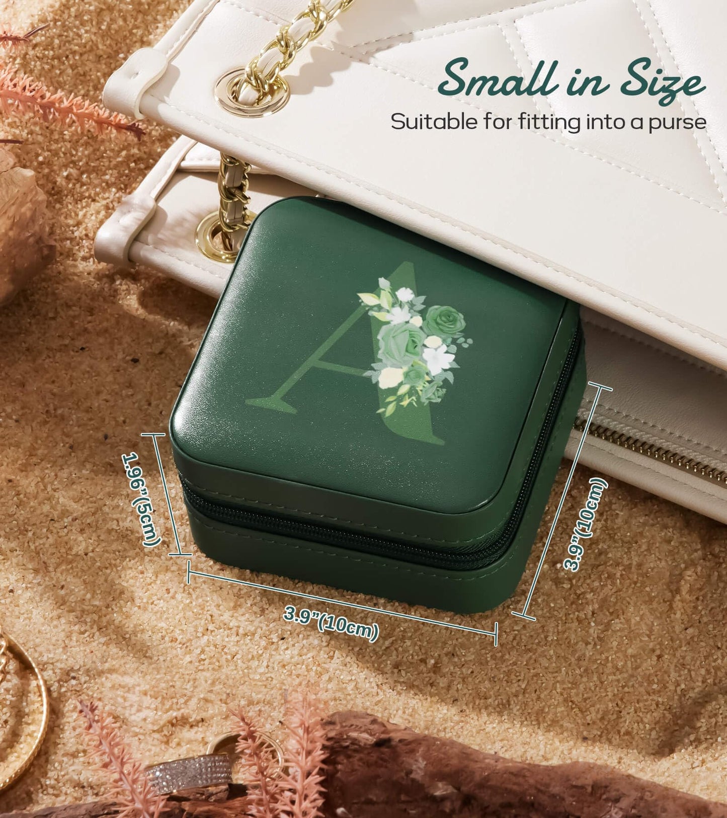 Enthralite Travel Jewelry Box for Girls: Traveling Ring Case Gift for Women - Mini Organizer for Necklaces Earrings White A