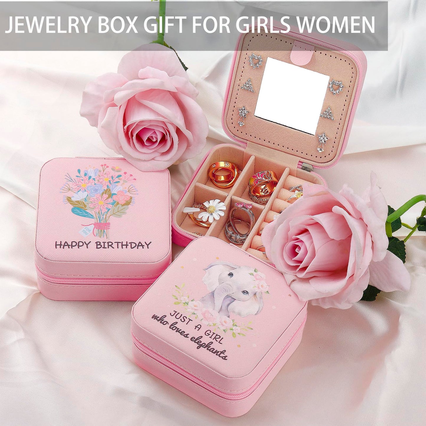 Haoze Elephant Gifts Jewelry Box for Women, Small Travel Jewelry Case Jewelry Holder Organizer Jewelry Box Lover Gifts(Elephant)