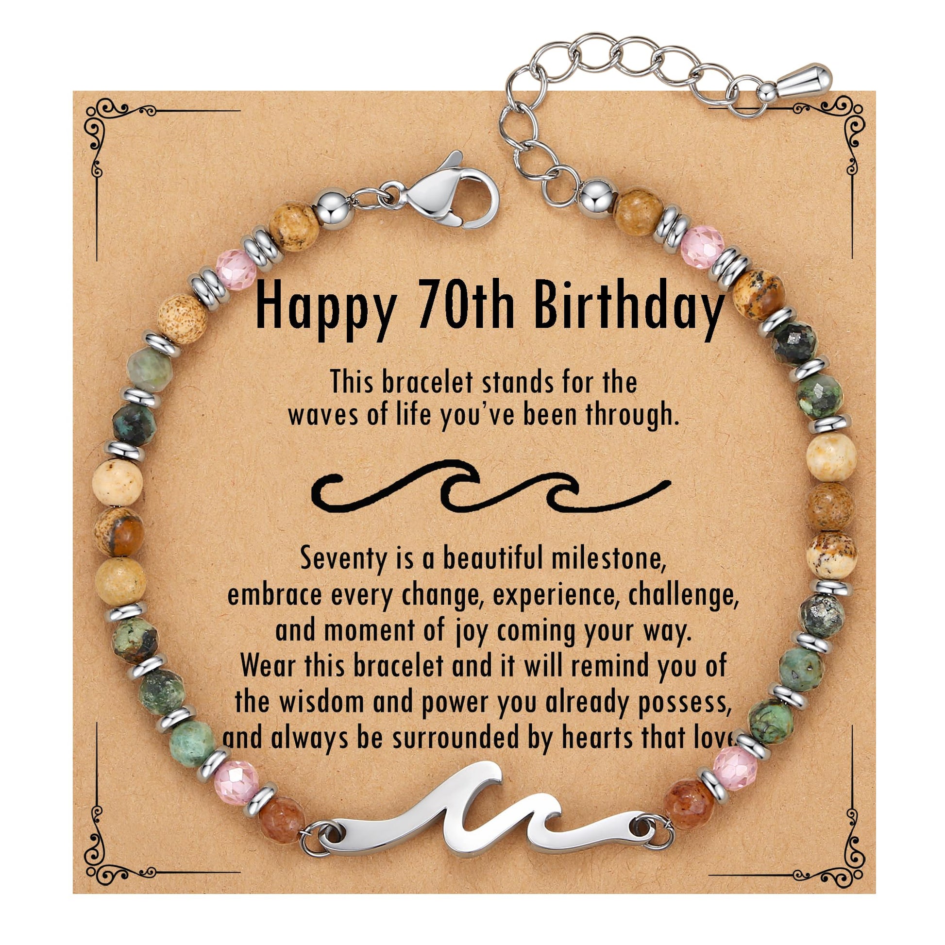 TONY & SANDY Friend Gifts for Women, Unique Birthday Gifts for Women, Sister Gift from Sister, Wave Bracelet, Christmas Graduation Mothers Day Gift for Her, Bestie Friendship Bracelets
