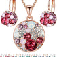 Leafael Ocean Bubble Women's Crystal Jewelry Set Costume Fashion Pendant Necklace Earring, Silver Tone or 18K Rose Gold Plated, 18" + 2", Birthday Gifts for Women