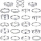 iF YOU 25 Pcs Gold Stackable Ring Set for Women, Chunky Knuckle Finger Midi Rings, Silver Simple Stacking Cute Rings Pack Trendy Stuff Jewelry Gift