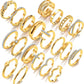 KISS WIFE Golden Silvery Black Kunckle Rings Set for Women, Dainty Simple Trendy Cute Stackable Finger Rings Pack, Perfect for Stacking Layering on Thumb and Knuckle, Mixed Size, Jewelry Gift