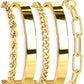 Gokeey Gold Bracelets Set for Women Non Tarnish, Waterproof 14K Gold Plated Sterling Silver Chunky Cuff Bracelet Stackable Gold Bangles Bracelet for Women Trendy Fashion Accessories Tie Knot Cuban Rope Paperclip Beaded Bracelet Stack Jewelry Mothers Day G