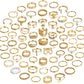 YEEZII 68 Pcs Gold Knuckle Rings Set for Women, Stackable Boho Joint Finger Midi Rings Silver Hollow Carved Crystal Stacking Ring Pack for Gift