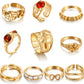 iF YOU 25 Pcs Gold Stackable Ring Set for Women, Chunky Knuckle Finger Midi Rings, Silver Simple Stacking Cute Rings Pack Trendy Stuff Jewelry Gift