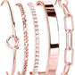 Gokeey Gold Bracelets Set for Women Non Tarnish, Waterproof 14K Gold Plated Sterling Silver Chunky Cuff Bracelet Stackable Gold Bangles Bracelet for Women Trendy Fashion Accessories Tie Knot Cuban Rope Paperclip Beaded Bracelet Stack Jewelry Mothers Day G