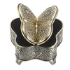 Hipiwe Vintage Metal Jewelry Trinket Box - Butterfly Shape Jewelry Organizer Treasure Chest Ring Holder, Earrings Necklace Storage Box Keepsake Box for Women