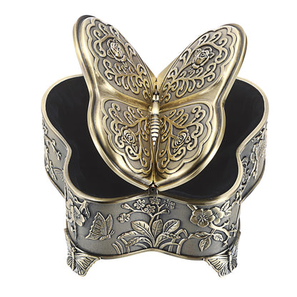 Hipiwe Vintage Metal Jewelry Trinket Box - Butterfly Shape Jewelry Organizer Treasure Chest Ring Holder, Earrings Necklace Storage Box Keepsake Box for Women