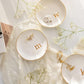 COLLECTIVE HOME - Ceramic Jewelry Tray, Decorative Trinket Dish for Rings Earrings Necklaces Bracelet Watch Keys, Birthday Mother's Day Christmas Gift for Women, 4.75", White Surface (M)
