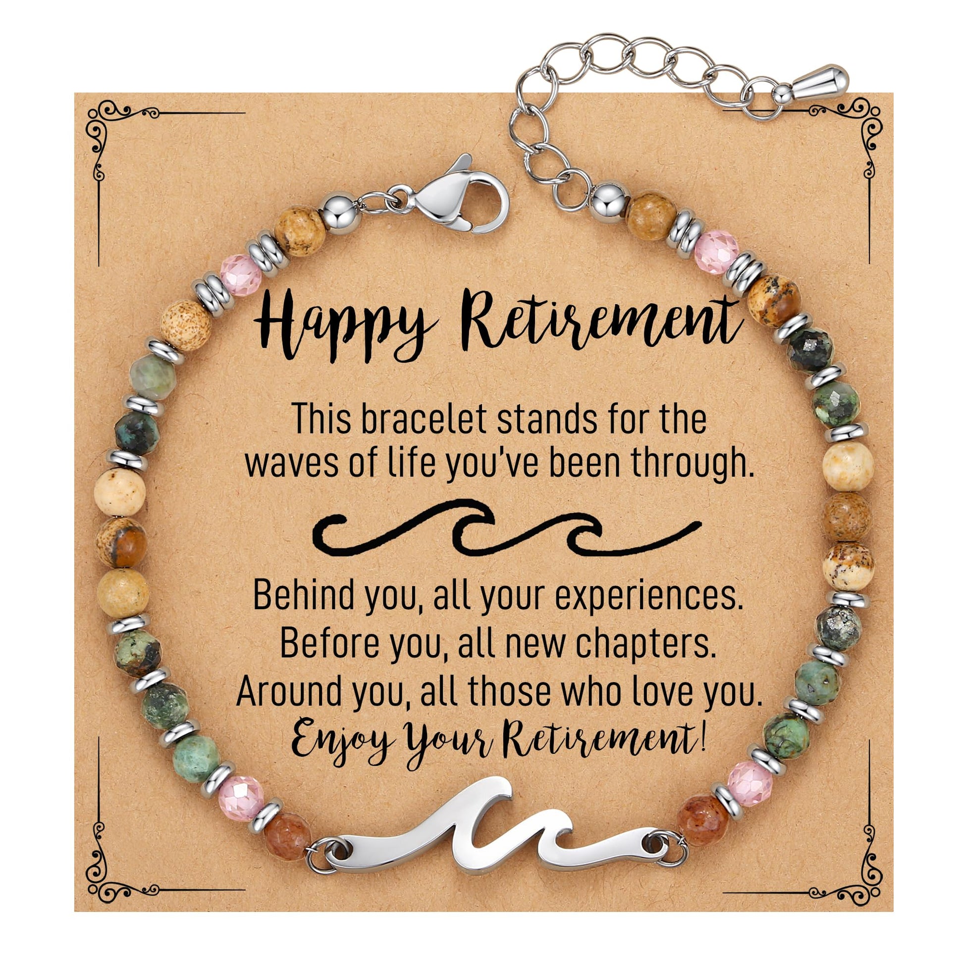 TONY & SANDY Friend Gifts for Women, Unique Birthday Gifts for Women, Sister Gift from Sister, Wave Bracelet, Christmas Graduation Mothers Day Gift for Her, Bestie Friendship Bracelets