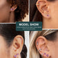 6 Pairs Stud Earrings Set, Hypoallergenic Cubic Zirconia 316L Earrings Stainless Steel CZ Earrings 3-8mm (Steel color)
