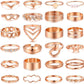 iF YOU 25 Pcs Gold Stackable Ring Set for Women, Chunky Knuckle Finger Midi Rings, Silver Simple Stacking Cute Rings Pack Trendy Stuff Jewelry Gift