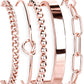 Gokeey Gold Bracelets Set for Women Non Tarnish, Waterproof 14K Gold Plated Sterling Silver Chunky Cuff Bracelet Stackable Gold Bangles Bracelet for Women Trendy Fashion Accessories Tie Knot Cuban Rope Paperclip Beaded Bracelet Stack Jewelry Mothers Day G