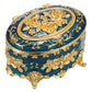 Hipiwe Vintage Metal Jewelry Box - Oval Trinket Organizer Ring Box Case with Rose Pattern Jewelry Storage Box for Ring Earrings Necklace, Gift for Women
