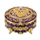 Hipiwe Vintage Metal Jewelry Box - Oval Trinket Organizer Ring Box Case with Rose Pattern Jewelry Storage Box for Ring Earrings Necklace, Gift for Women