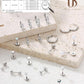 Jstyle Hypoallergenic Stud Hoop Earrings for Women Small Flat Back Surgical Stainless Steel Earrings for Sensitive Ears Trendy Silver Hoops Cartilage Earring Stacks Set Multiple Piercing Jewelry Gifts
