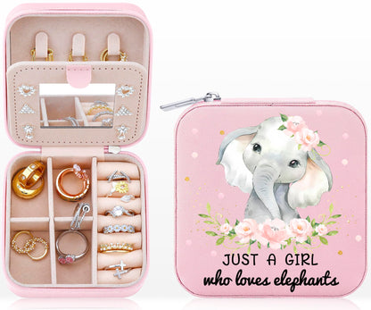Haoze Elephant Gifts Jewelry Box for Women, Small Travel Jewelry Case Jewelry Holder Organizer Jewelry Box Lover Gifts(Elephant)