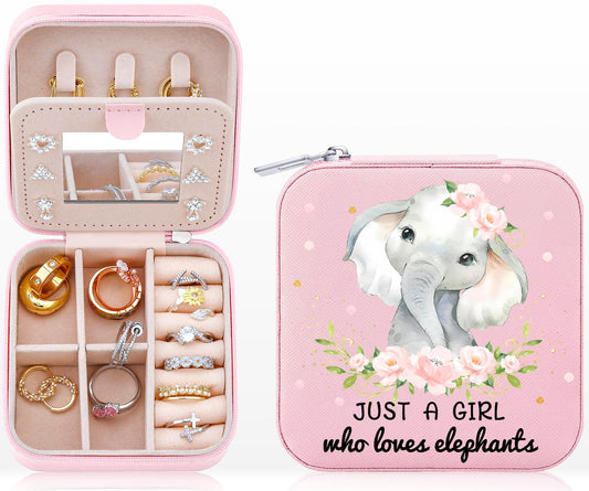 Haoze Elephant Gifts Jewelry Box for Women, Small Travel Jewelry Case Jewelry Holder Organizer Jewelry Box Lover Gifts(Elephant)