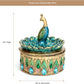 Bits and Pieces Peacock Jewelry Box for Women Small Keepsake Box with Peacock Figurine Lid - Decorative Boxes for Home Decor