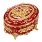 Hipiwe Vintage Metal Jewelry Box - Oval Trinket Organizer Ring Box Case with Rose Pattern Jewelry Storage Box for Ring Earrings Necklace, Gift for Women