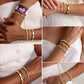 Gokeey Gold Bracelets Set for Women Non Tarnish, Waterproof 14K Gold Plated Sterling Silver Chunky Cuff Bracelet Stackable Gold Bangles Bracelet for Women Trendy Fashion Accessories Tie Knot Cuban Rope Paperclip Beaded Bracelet Stack Jewelry Mothers Day G