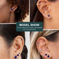 6 Pairs Stud Earrings Set, Hypoallergenic Cubic Zirconia 316L Earrings Stainless Steel CZ Earrings 3-8mm (Steel color)