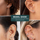 6 Pairs Stud Earrings Set, Hypoallergenic Cubic Zirconia 316L Earrings Stainless Steel CZ Earrings 3-8mm (Steel color)