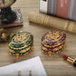 Hipiwe Vintage Metal Jewelry Box - Oval Trinket Organizer Ring Box Case with Rose Pattern Jewelry Storage Box for Ring Earrings Necklace, Gift for Women