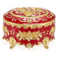 Hipiwe Vintage Metal Jewelry Box - Oval Trinket Organizer Ring Box Case with Rose Pattern Jewelry Storage Box for Ring Earrings Necklace, Gift for Women