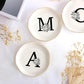 JoycuFF Initial A Ceramic Jewelry Tray, Bridesmaid Bride Gifts, Engagement Birthday Best Friend Mom Grandma Sister Gifts for Women, Trinket Dish for Rings Earrings Necklaces Bracelets Keys