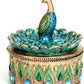 Bits and Pieces Peacock Jewelry Box for Women Small Keepsake Box with Peacock Figurine Lid - Decorative Boxes for Home Decor